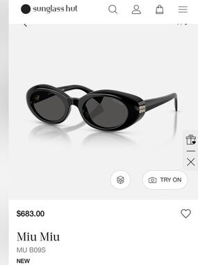 Miu Miu Black Oval Acetate Sunglasses with Gold Logo brand new with box and case